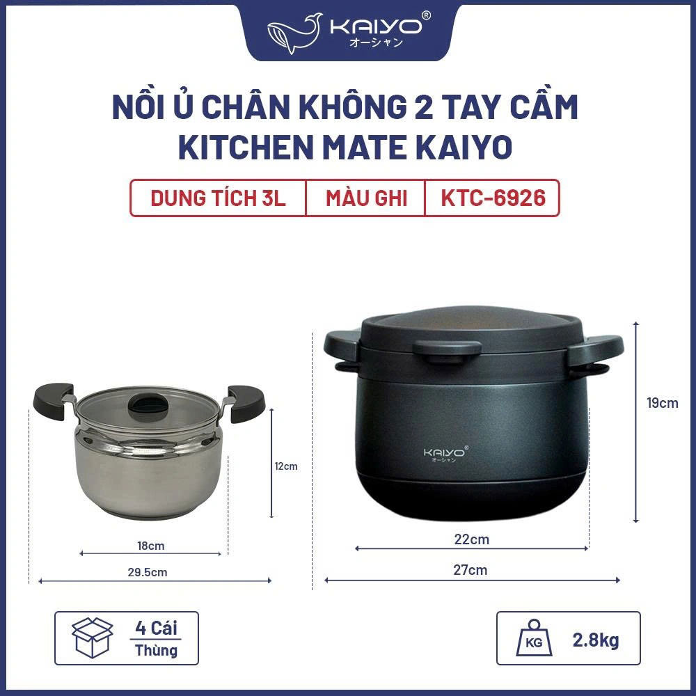 Nồi ủ chân không Kitchen Mate Kaiyo 3 lít KTC-6926